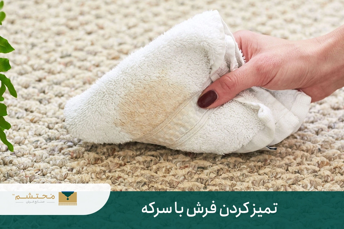 Cleaning the carpet with vinegar