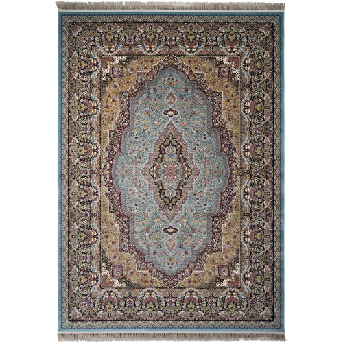 فرش ماشینی طرح مسیحا آبی فیروزه ای  1200 شانه