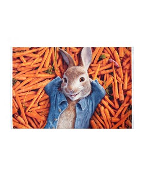 فرش ماشینی کودک طرح نبرد خرگوش ها کد 100219  تمام رنگ 700 شانه
