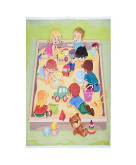 فرش ماشینی کودک طرح بازی  کد 100246  تمام رنگ 700 شانه