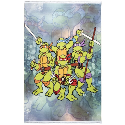 فرش ماشینی کودک طرح لاکپشت های نینجا کد100266 تمام رنگ 700 شانه
