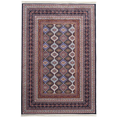 فرش ماشینی سنتی طرح 100331 مشکی 1000 شانه