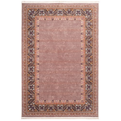 فرش ماشینی سنتی طرح 100336 آجری 1000 شانه