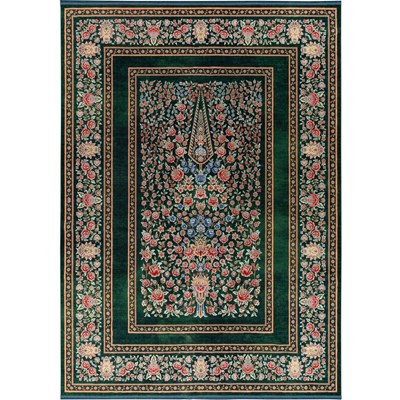 فرش ماشینی هلنا 25CS0290 سبز معادل 77 رج دستبافت
