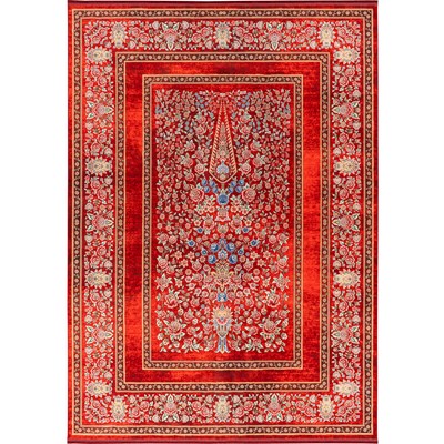 فرش ماشینی هلنا 25CS0290 لاکی معادل 77 رج دستبافت