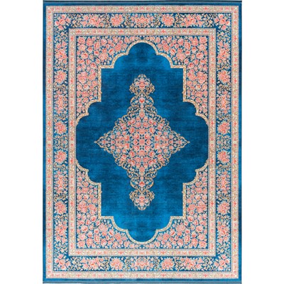 فرش ماشینی هلنا 25CS0300 آبی معادل 77 رج دستبافت