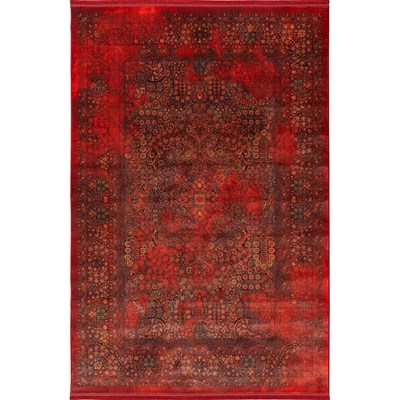 فرش ماشینی هلنا 25NH0000 لاکی  معادل 77 رج دستبافت