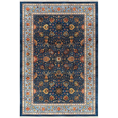 فرش ماشینی سنتی طرح 25CS0360 سرمه ای 1000 شانه