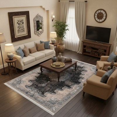 فرش ماشینی طرح سورنا تمام رنگ 1200 شانه گل برجسته