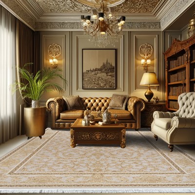 فرش ماشینی طرح 1000022065 نیلی 1200 شانه گل برجسته