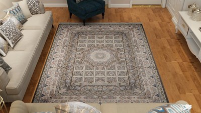 فرش ماشینی طرح جهان متالیک 1200 شانه گل برجسته