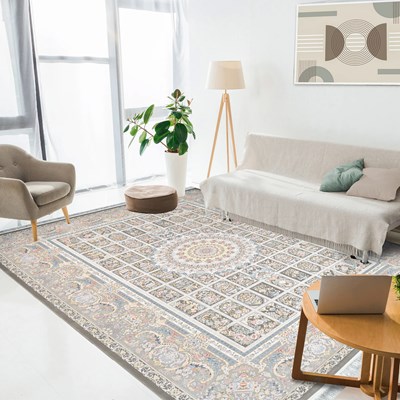 فرش ماشینی طرح خورشید متالیک 1200 شانه گل برجسته