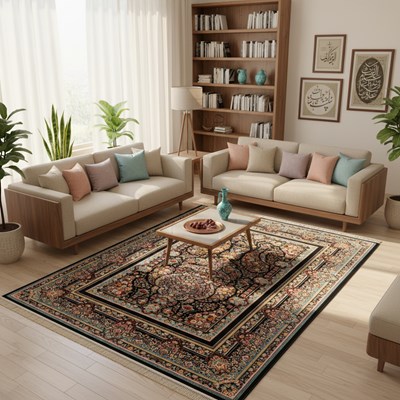 خرید فرش ماشینی 10LU0280 سرمه ای 1200 شانه