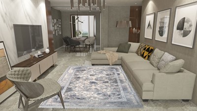 فرش ماشینی طرح سارن 1205 تمام رنگ 1200 شانه گل برجسته