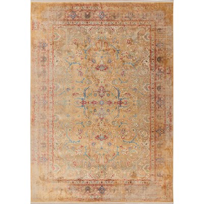 فرش ماشینی طرح 10AY0330 700 طلایی شانه