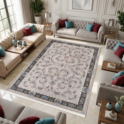 فرش ماشینی طرح 10RO0100 فیلی 700 شانه