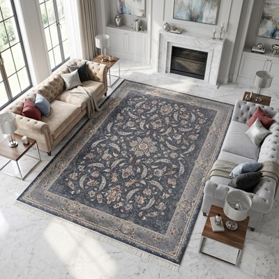 فرش ماشینی طرح 10RO0120 دودی 700 شانه