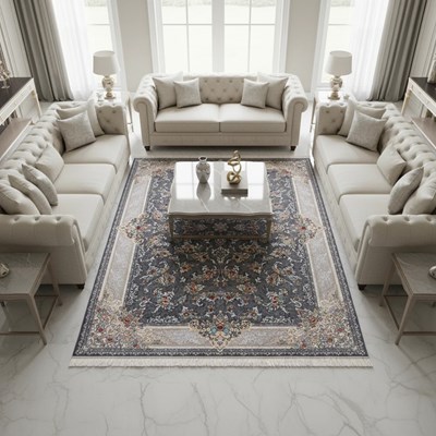 فرش ماشینی طرح 10RO0140 دودی 700 شانه