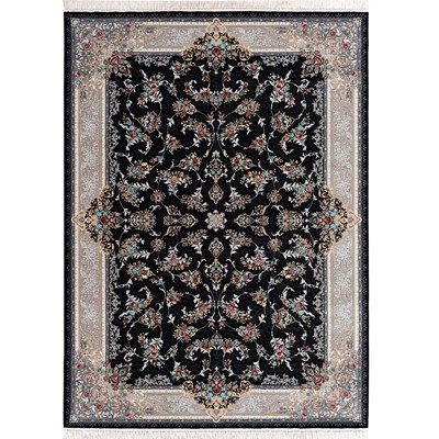 فرش ماشینی طرح 10RO0160 سرمه ای 700 شانه