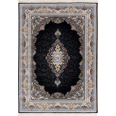 فرش ماشینی طرح 10RO0280 سرمه ای 700 شانه
