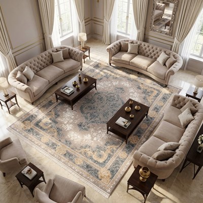 فرش ماشینی طرح 10RO0460 تمام رنگ 700 شانه