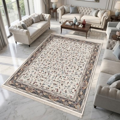 فرش ماشینی طرح 10RO0620 کرم 700 شانه