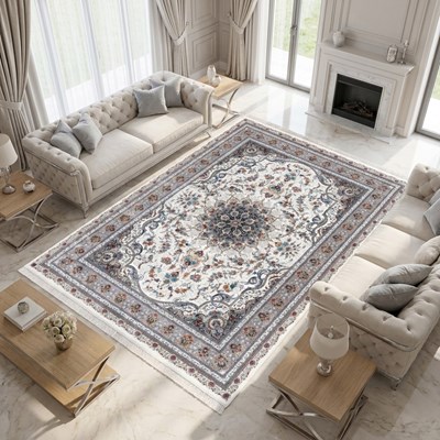 فرش ماشینی طرح 10RO0760 کرم 700 شانه
