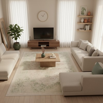 فرش ماشینی آوانته طرح 10AV0100 سبز 1200 شانه گل ابریشم