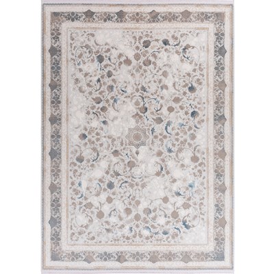 فرش ماشینی  طرح 10AV0270 آبی 1200 شانه گل ابریشم