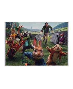 فرش ماشینی کودک طرح نبرد خرگوش ها کد 100220  تمام رنگ 700 شانه
