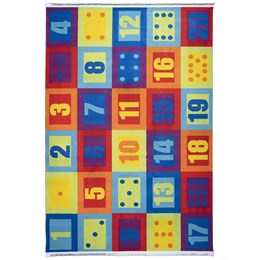 فرش ماشینی کودک طرح بازی ریاضی  کد 100255  تمام رنگ 700 شانه