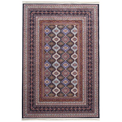 فرش ماشینی سنتی طرح 100331 مشکی 1000 شانه