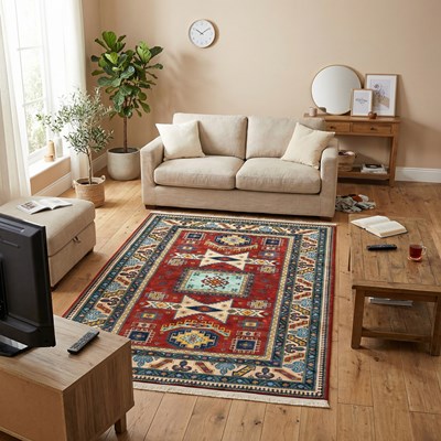 فرش ماشینی سنتی طرح 100333 لاکی 1000 شانه