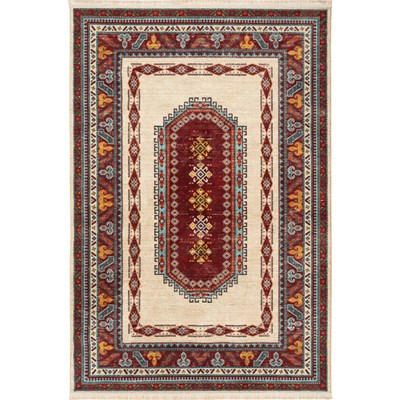 فرش ماشینی سنتی طرح 100334 کرم 1000 شانه