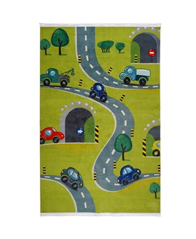 فرش ماشینی کودک طرح جاده ی اسباب بازی  کد 101201 تمام رنگ 700 شانه