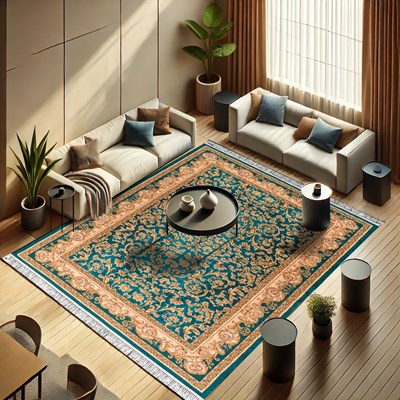 فرش ماشینی فرانسه طرح 2555019052 سبز 1200 شانه
