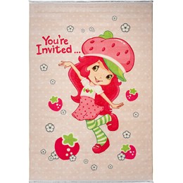 فرش ماشینی کودک طرح دختر توت فرنگی کد 2599014090 تمام رنگ 700 شانه