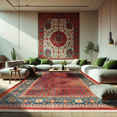 فرش ماشینی سنتی طرح 25CS0150  قرمز 1000 شانه