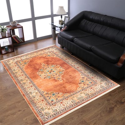 فرش ماشینی سنتی طرح 25CS0170 عنابی 1000 شانه