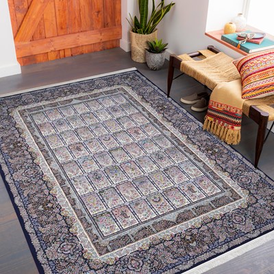 فرش ماشینی اصیل طرح 100933 تمام رنگ 1200 شانه
