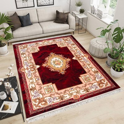 فرش ماشینی فرانسه طرح 300303 لاکی 1200 شانه