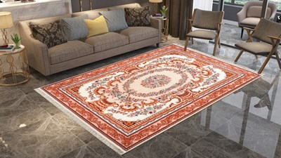 فرش ماشینی فرانسه طرح 300324 کرم  1200 شانه