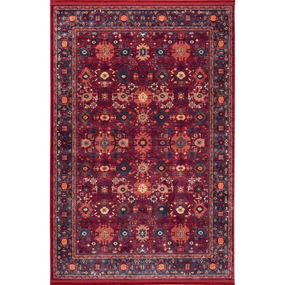فرش ماشینی هلنا 25CS0400 لاکی معادل 77 رج دستبافت