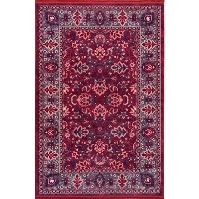 فرش ماشینی هلنا 25CS0410 لاکی معادل 77 رج دستبافت