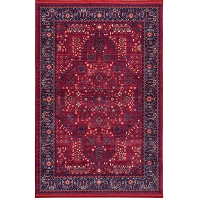 فرش ماشینی هلنا 25CS0420 لاکی معادل 77 رج دستبافت