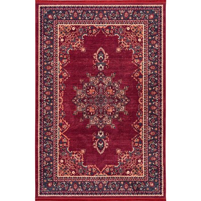 فرش ماشینی هلنا 25CS0430 لاکی معادل 77 رج دستبافت