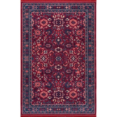 فرش ماشینی هلنا 25CS0440 لاکی معادل 77 رج دستبافت