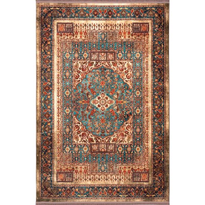 فرش ماشینی هلنا 25NH0010 خاکی  معادل 77 رج دستبافت