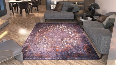 فرش ماشینی نوستالوژیا طرح 300606 خاکستری 1200 شانه