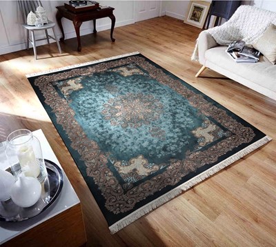 فرش ماشینی نوستالوژیا طرح 300631 سبز 1200 شانه